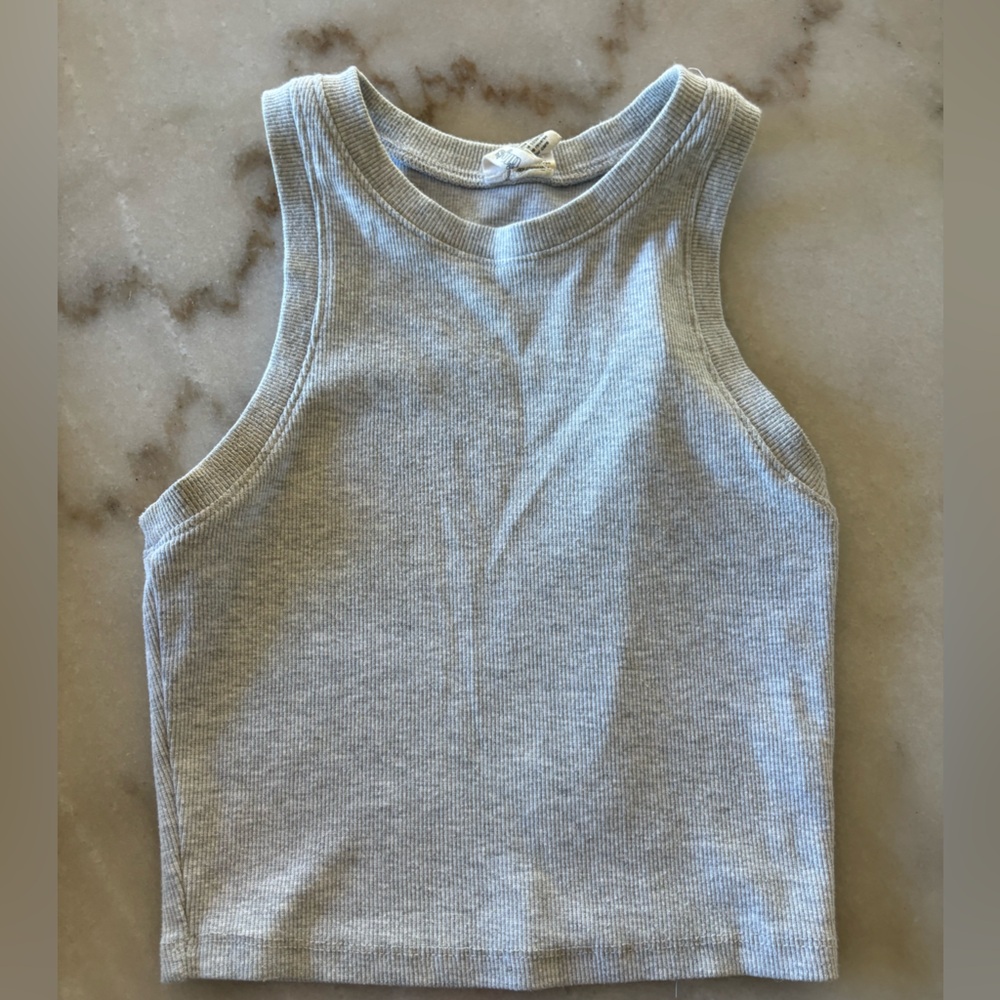 Gray Ribbed Tank